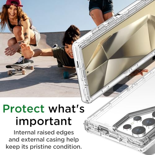Image of AICase for Samsung Galaxy S24 Ultra Case Clear,Heavy Duty Durable 3-Layer [Not Yellowing][Military Grade Drop Protection] Shockproof /DropProof Protective Cover for Samsung Galaxy S24 Ultra 6.8 inch 5G