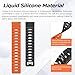 PONATTENO Replacement Band Compatible for Amazfit Helio Strap, Soft Breathable Silicone Strap, Waterproof Sport Watch band, Durable Quick Release Magnetic Buckle Wristband (Black+Orange)
