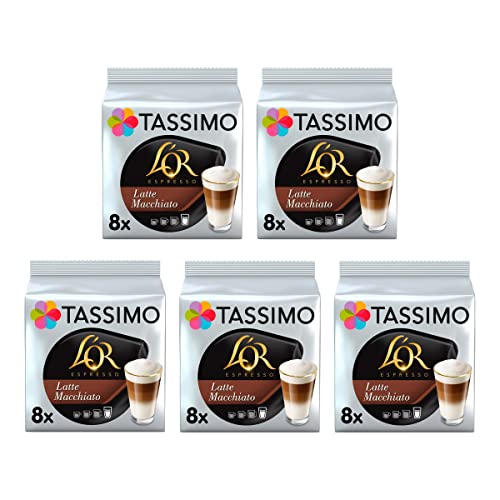 Tassimo LOR Latte Macchiato Coffee Pods 8 Count ( Pack of 5) (40 drinks)
