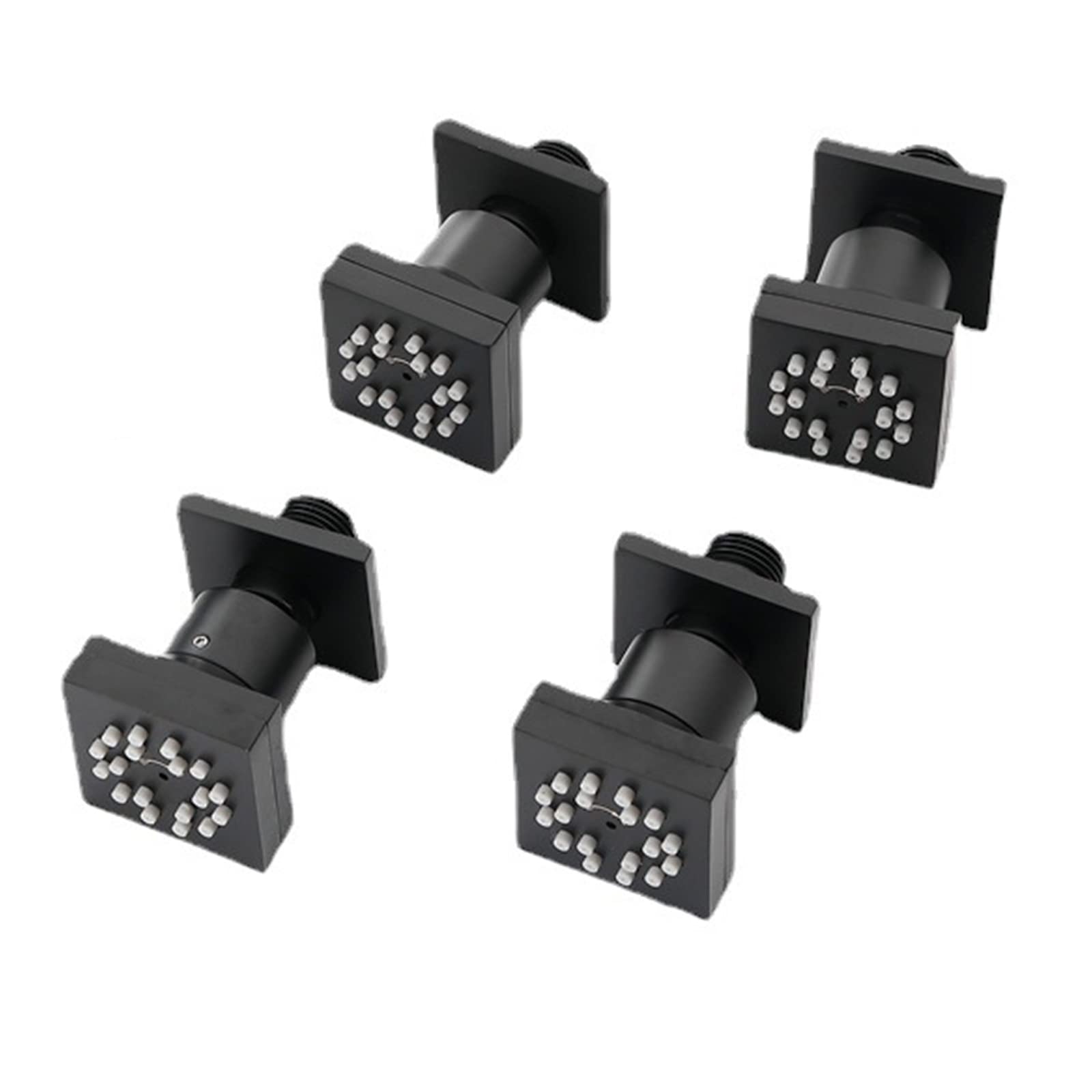 Set di getti Doccia Regolabili Neri, getti a Parete in Ottone da 2 Pollici con ugelli da 2 M e 18, 4 soffioni Doccia Laterali per Il Massimo Relax