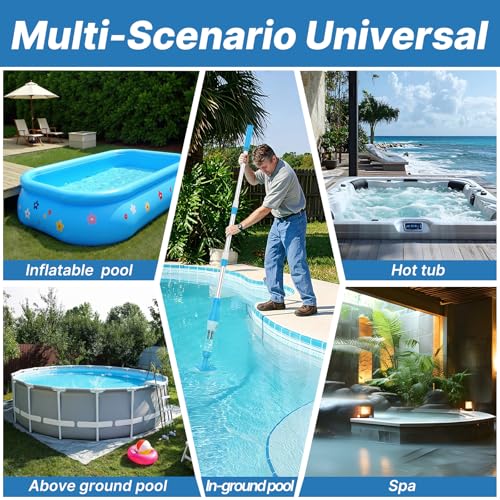 Image of 4 in 1 Cordless Rechargeable Small Pool Vacuum spa hot tub (ice Blue) | 90 Mins Running Time, 12 Gallons /Min Powerful Suction 2026 new