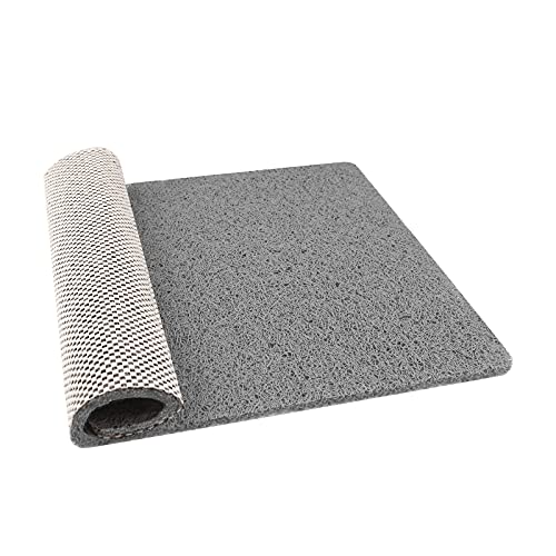 Leotruny PVC Loofah Bathtub Mats Non Slip Shower Mat for Bathroom Wet Area Quick Drying (24''x16'', C01-Dark Grey)