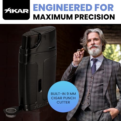Encendedor Xikar ELX Llama Doble con Punch 9mm Negro miniatura 4