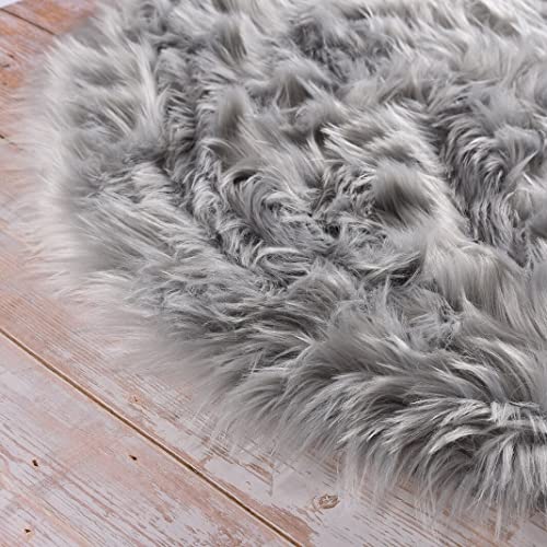 ORINOVA Large Area Rugs 9x12 Living Room Grey Fluffy Rug Faux Sheepskin Washable Fuzzy Fur Rugs for Bedroom Rectangle Nursery Rug - image 8