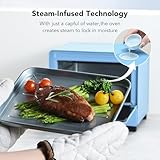 OSAMKO 12.7 QT 6-in-1 Air Fryer Toaster Oven with Steam Infusion, Compact, Fast Preheat, Air Fry, Bake, Roast, Broil, Reheat & Steam, Perfect for Small Contertop, Blue