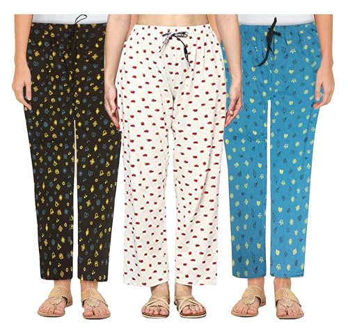 Image of AFRA Printed Cotton Pyjama Combo Pack of 3