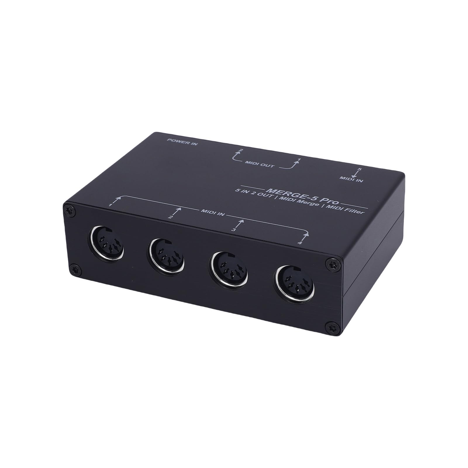 Kavolet USB MIDI Splitter Host Box 5 ingressi a 2 uscite Sintetizzatore Tastiera Interfaccia di conversione - Design robusto per registrazioni in studio e spettacoli dal vivo