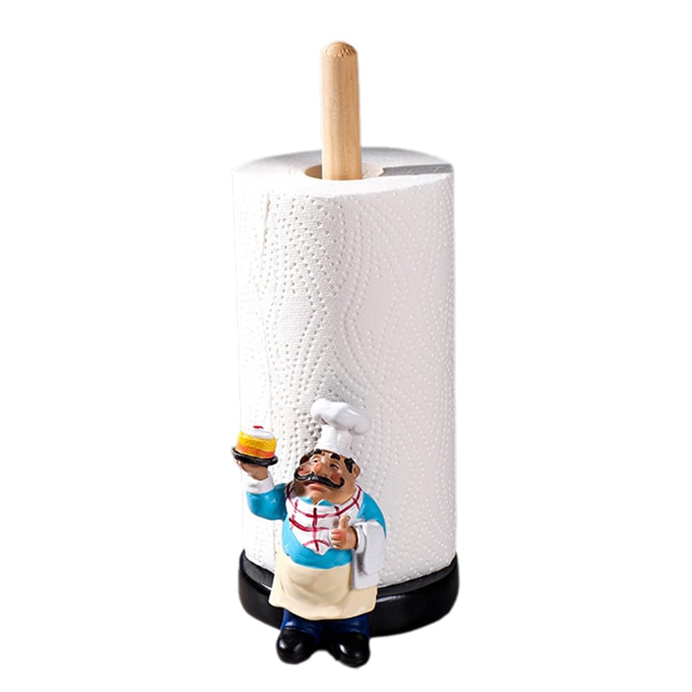 CTRLZS Paper Towel Holder Chef Ornaments European Paper Towel Holder Kitchen Western Restaurant Cake Crafts Ornaments A