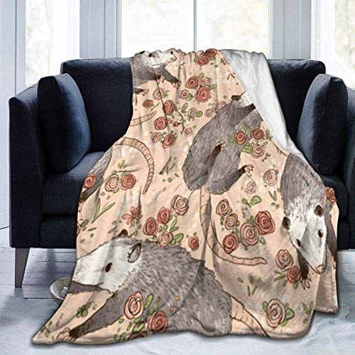 TinaCobur Blanket Possums Pattern Fleece Blanket Foldrable Throw Blanket Washable Couch Sofa Fuzzy Blanket Reversible Plush Blanket Beach Blanket for Home Office