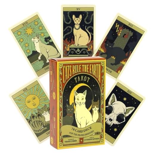Katzen Tarotkarten für Anfänger - Cats Rule The Earth tarotkarten, 78 Tarot Cards, English Partyspiele Kartenspiele