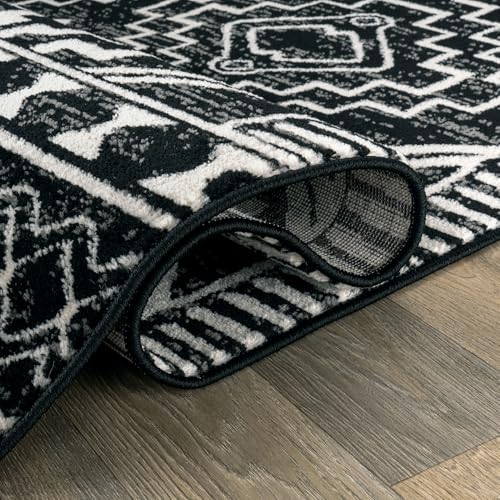 Tapete Rugshop Southwestern Negro y Blanco 5' x 7' miniatura 3