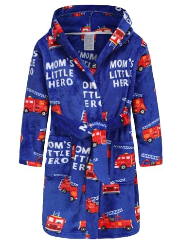 Image of Kids Hooded Bathrobe Girls Soft Plush Hooded Flannel Pajamas Sleepwear Boys Spa Robe