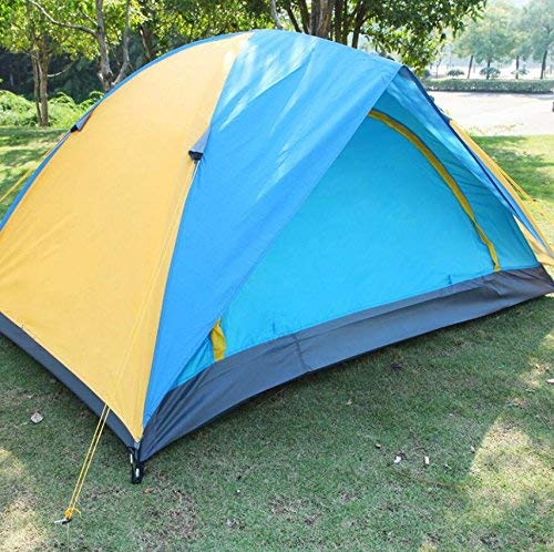 Tente 2 personnes compacte bleue pour dormir confortablement en forêt