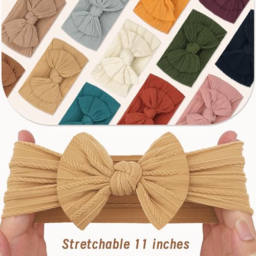 CÉLLOT Super Stretchy Soft Knot Headbands with Hair Bows Head Wrap Hair Accessories For Newborn Baby Girls Infant Toddlers Kids3