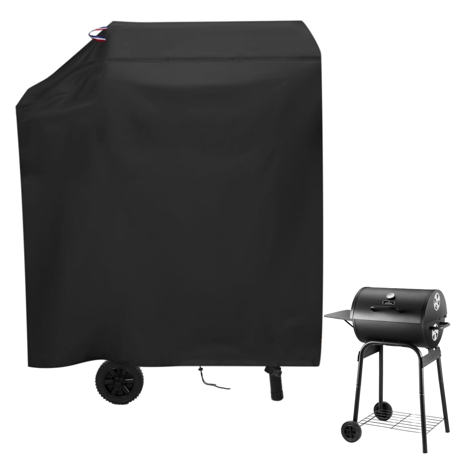 Agustone 35 Inch Grill Cover for DNKMOR Barrel Charcoal Grill with Side Table, Waterproof Cover for Kendane Outdoor BBQ Grill with Side Shelf, Backyard Camping BBQ Accessories - 35x24x39 Inch