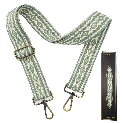 Image of LEMEDE Purse Strap Adjustable Replacement Crossbody Bag Straps Retro Jacquard Embroidery Shoulder Straps for Shoulder Bag