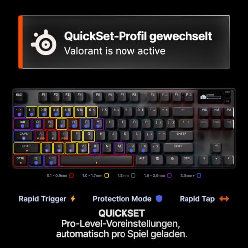 SteelSeries APEX PRO TKL Gen-3-Gaming-Tastatur – OmniPoint 3.0 analoge magnetische Schalter, QuickSet-Auto-Presets (Schnellabzug… – Ansicht 3