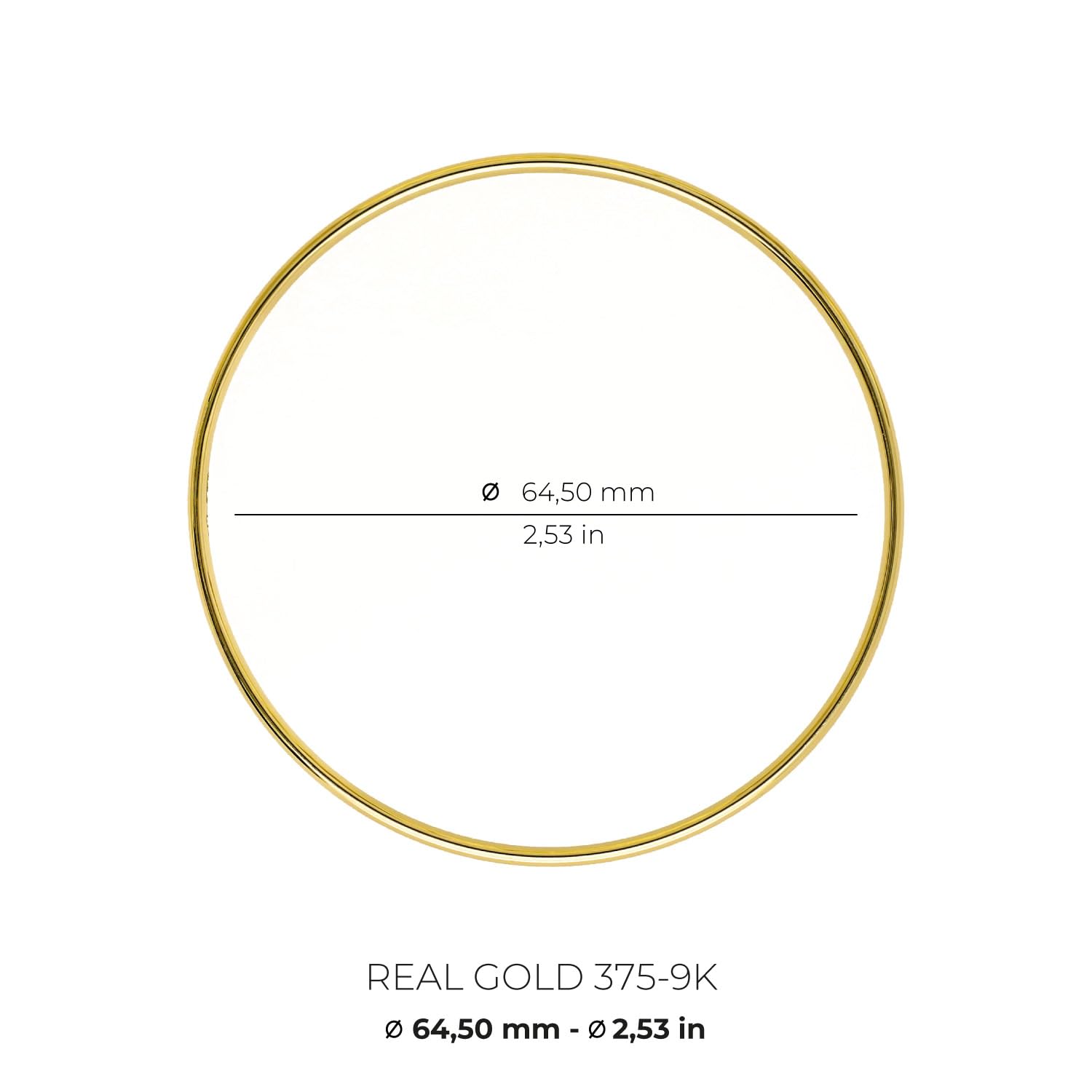 Lucchetta - Bracciale Rigido in Oro Giallo 9k 3.70gr - 20cm | Bracciali d'Oro Vero per Donna Ragazza, Bracciali d'Oro Vero per Donna Ragazza