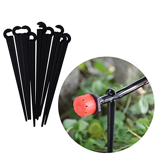 Swiftswan 50pc 11cm Hook Fixed Stems Support Holder for 4/7 Drip Irrigation Water Hose