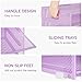 Lavatino 3-Tier Letter Tray Desk Organizer, Mesh Paper File Tray Organizer for Desk, Office Supplies & Home Organization, Fits A4 Paper, Mail, Magazines & Office Accessories (Purple with Handle)