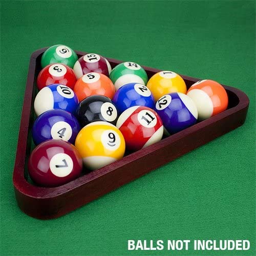 Mahogany Stained Billiard Racks, 2-Pack - Wooden Triangle and Diamond Pool Table Accessories - Sports & Game Room - Standard Size Frames, 9 and 8 Ball Holders