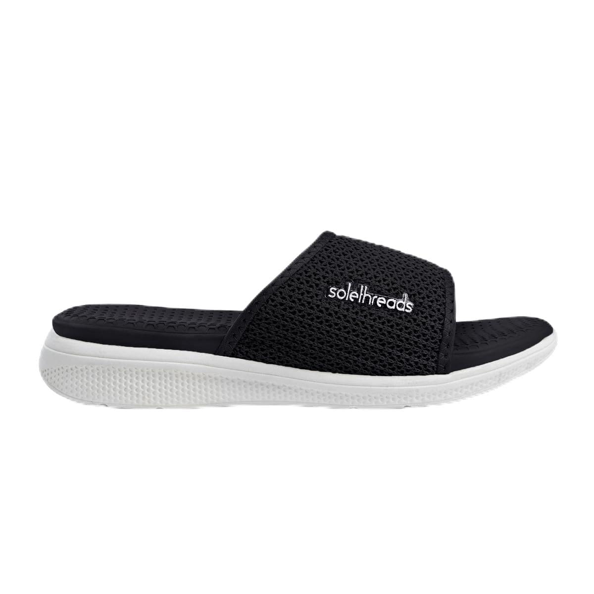 SOLETHREADS GRACE Slides | Stylish | Comfy | Super soft | Ultra-Light | Phylon | Slippers | Flip Flops for Women | BLACK | 8UK (B0CFB3K9J8) Amazon Price History, Amazon Price Tracker