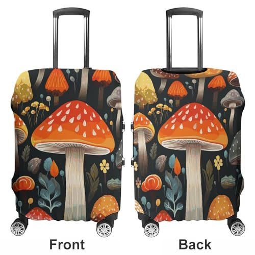 Colorful Mushroom Luggage Cover, Washable Elastic Suitcase Cover Protector Fit 18-32 Inch Luggage3