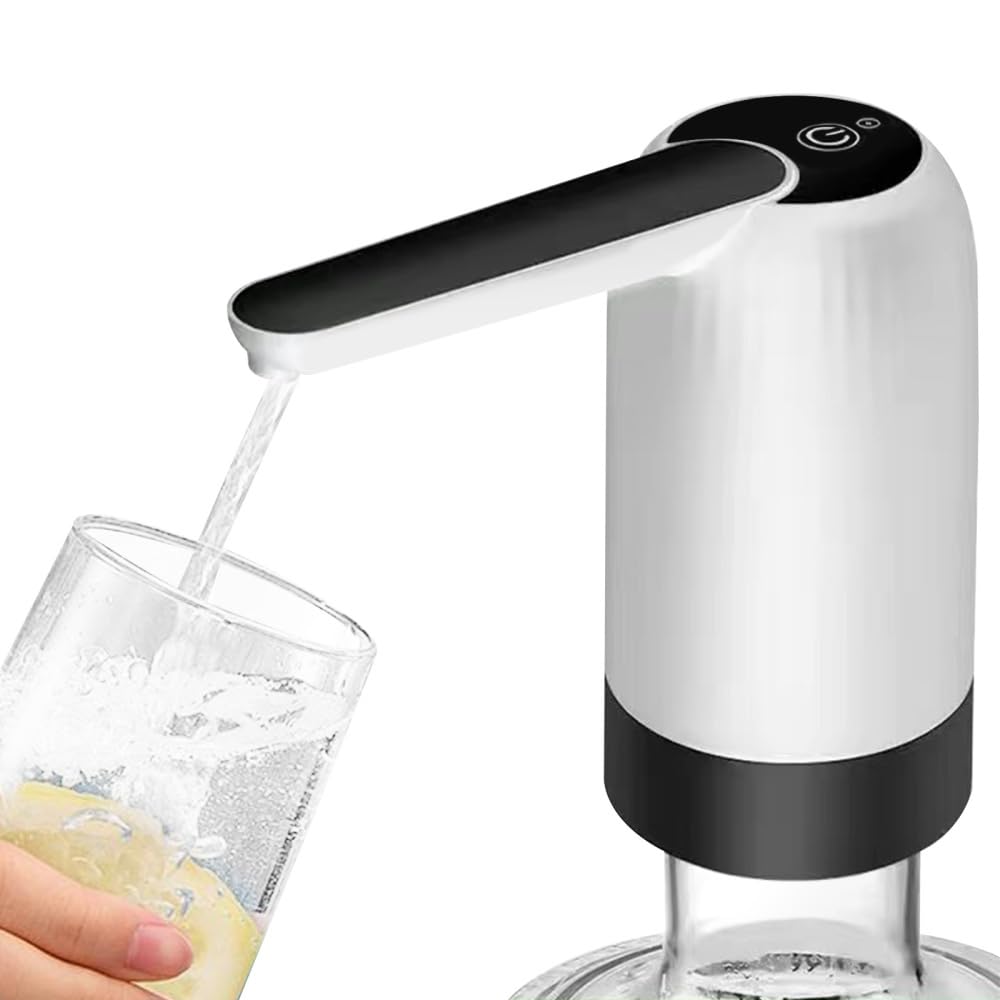 Distributore di acqua Elettrico, Pompa dell'acqua Rimovibile Rubinetto Bottiglie Universale con Tubo in Silicone 50cm per Ufficio, Casa, Cucina, Ufficio