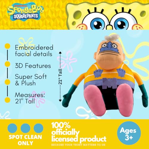Image of Spongebob Squarepants Mermaid Man Bedding Super Soft Cozy Decorative Cuddle Pillow, (Officially Licensed Product) By Franco Collectibles