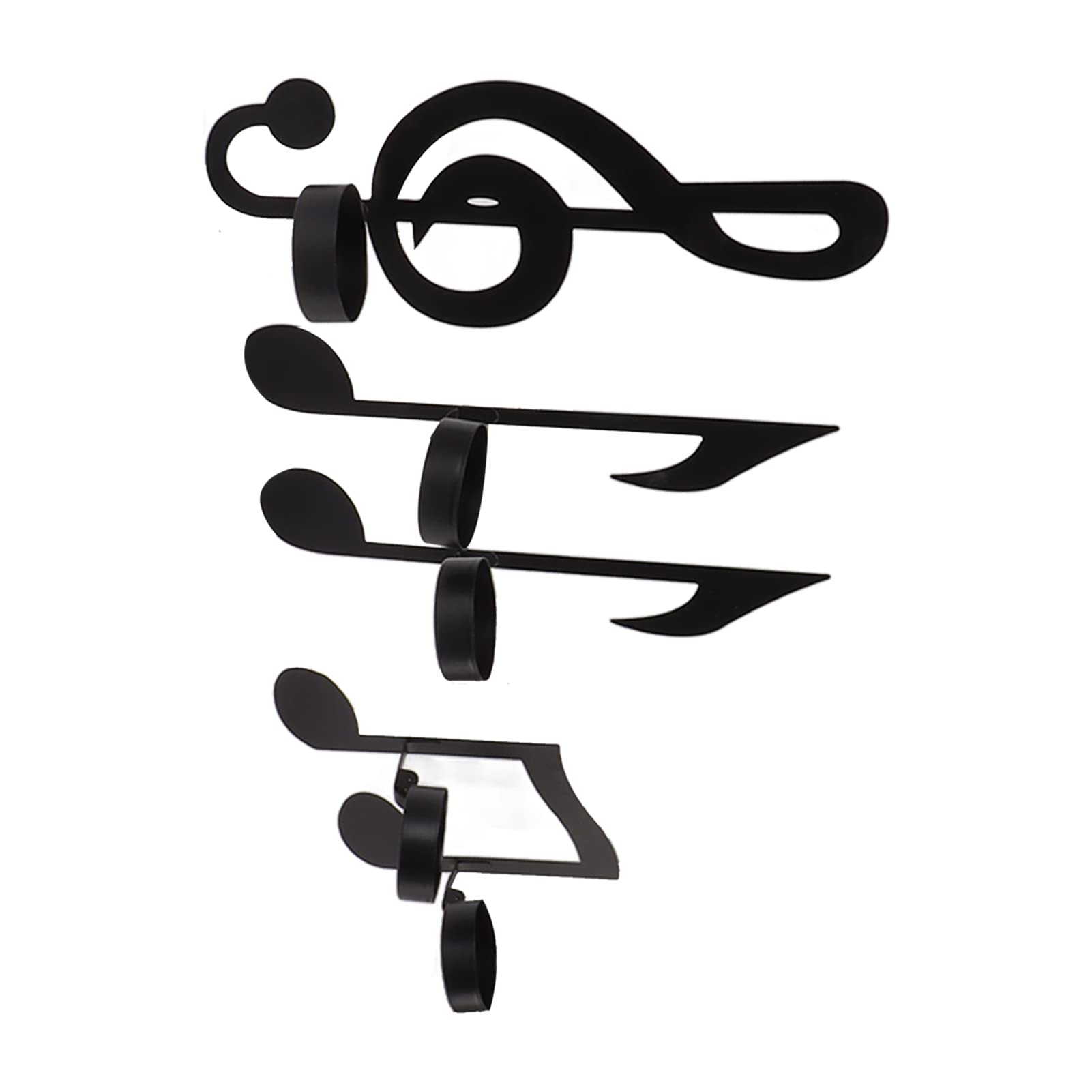Applique Murale Note de Musique Noire, Métal Fer 4Pcs Bougeoir Note de Musique Accrocheur Décoration de la Maison Exquis pour Les Mariages pour Les Activités