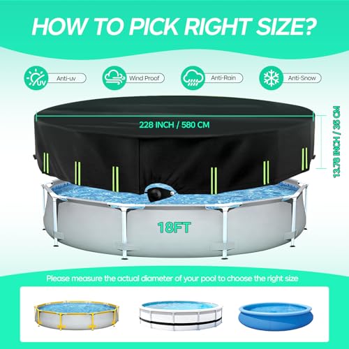 Cobertor redondo para piscina de 18 pies con tiras reflectivas miniatura 2