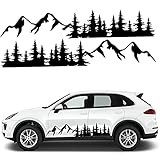 Fochutech Mountain Car Decals Large, Tree Forest Graphics Car Stickers for Men, Big Vinyl Stickers f