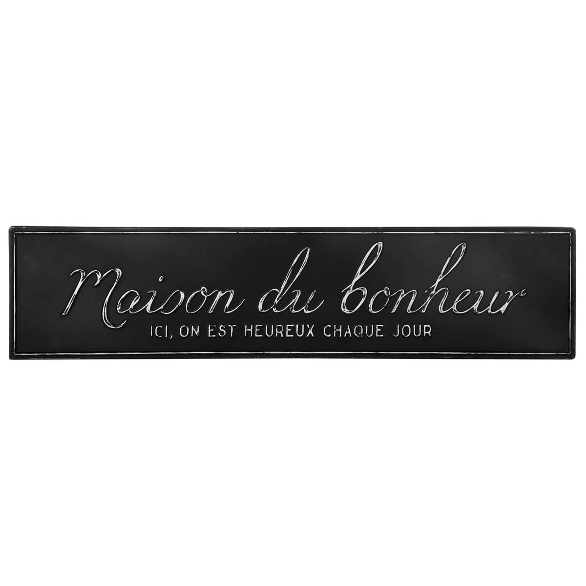 Atmosphera Déco Murale Métal 78x18 Cm Modèle 2 - Message Positif Romance Bohème