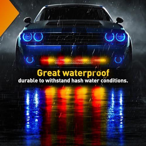 Image of Nilight 6LED Emergency Strobe Lights 4PCS Ultra slim Surface Mount Hazard Caution Light bar 12-24V Sync Feature Warning Flashing Light kit for Truck Car Vehicle ATV SUV UTV Red and Yellow