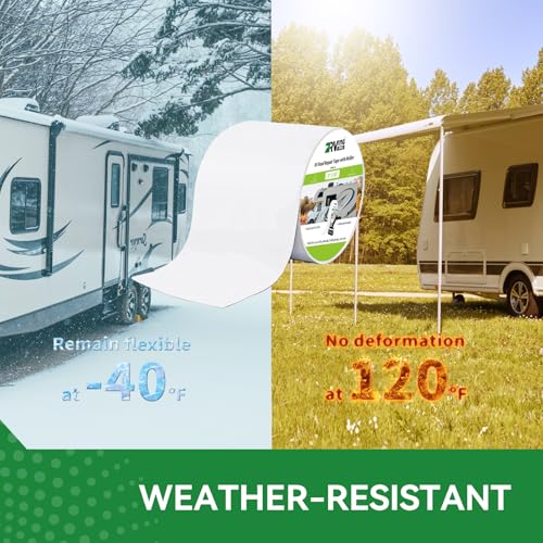 Image of RV Roof Sealant Tape, White, 6 Inch x 50ft RV Tape | Waterproof, Weatherproof, UV-Resistant, For RV, Camper, Trailer, Boat