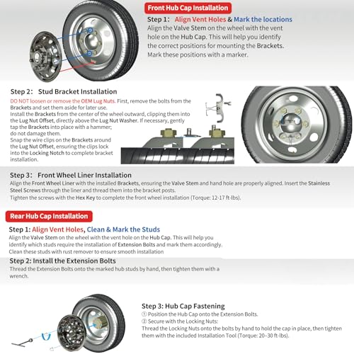 Image of 16 Wheel Simulators,6 Lug 12Vent Holes Stainless Steel Wheel Cover,Polished Surface,Snap On Wheel Hub Caps Compatible with 2015-2025 Transit T-350 HD