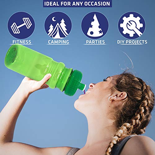 Csbd 20 Oz Sports Water Bottles, 10 Pack, Blank For Customized Branding, No Bpa Food Grade Plastic For Fitness, Hiking, Cycling, Or Gym Workouts, Made In Usa (Green, 20 Ounces) #TOP2
