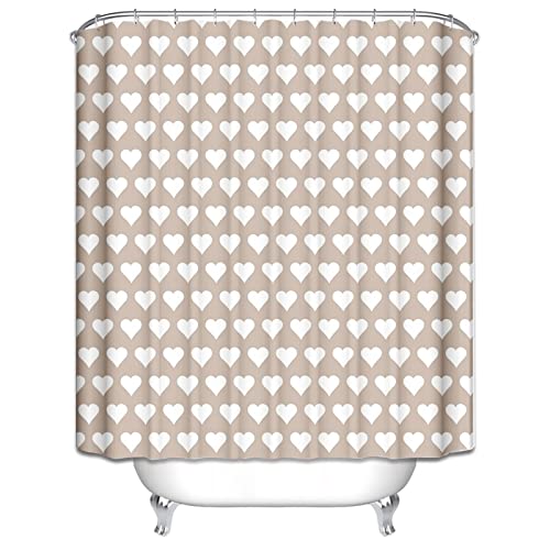 Rideau de douche 180x200cm KnSam en polyester blanc et café