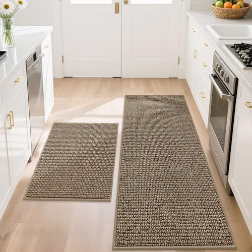 BEQHAUSE Kitchen Rug, Pack of 2 Kitchen Rugs, Washable, Non-Slip,...
