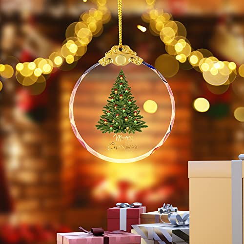 Christmas Crystal Decoration Hanging Ornament, Shiny Decor Ornament Decoration For Christmas Tree, Engraving Crystal Home Decor Xmas Gifts (Christmas Tree) #TOP7