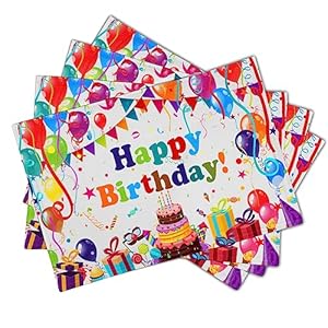 Giwawahappybirthdayplacematsbithdaycakegiftsdecorativetablematsetof4coloredflagsballoonsconfettiplacemats12x18forkitchendiningpartyheatresistantwashablenonslip Urban Country Home Decor Giwawa happy birthday placemats bithday cake gifts decorative table mat set of 4 colored flags balloons confetti place mats 12×18 for kitchen dining party heat resistant washable non slip urban country home decor