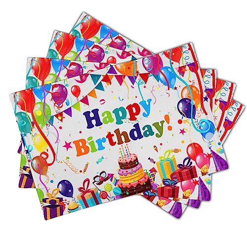 Giwawahappybirthdayplacematsbithdaycakegiftsdecorativetablematsetof4coloredflagsballoonsconfettiplacemats12x18forkitchendiningpartyheatresistantwashablenonslip Urban Country Home Decor Giwawa happy birthday placemats bithday cake gifts decorative table mat set of 4 colored flags balloons confetti place mats 12×18 for kitchen dining party heat resistant washable non slip urban country home decor