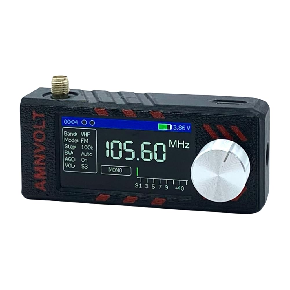 SI4732 LSB USB AM FM Radio; kompaktowe przenośne radio z ekranem IPS o przekątnej 1,9 cala z anteną; odbiór HF SW MW VHF
