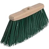 BEGRIS® Miotła Ogrodowa do Zamiatania Głowica miotły 36x17x4 cm Zamiatacz Szczotka Wytrzymała Drewniana Oprawa Miotła do Stosowania Na Zewnątrz Łatwe Czyszczenie Miotła Bez Kija, Otwór 1,5cm