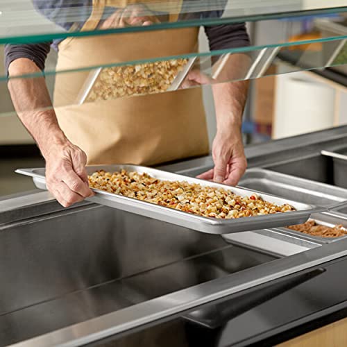 TrueCraftware- Full Size 1-1/4\" Deep Stainless Steel Anti-Jamming Steam Table Pan 22 Gauge- Chafing Steam Table Pans Catering Food Storage Metal Pan Hotel Pan for Restaurant Events Catering Use