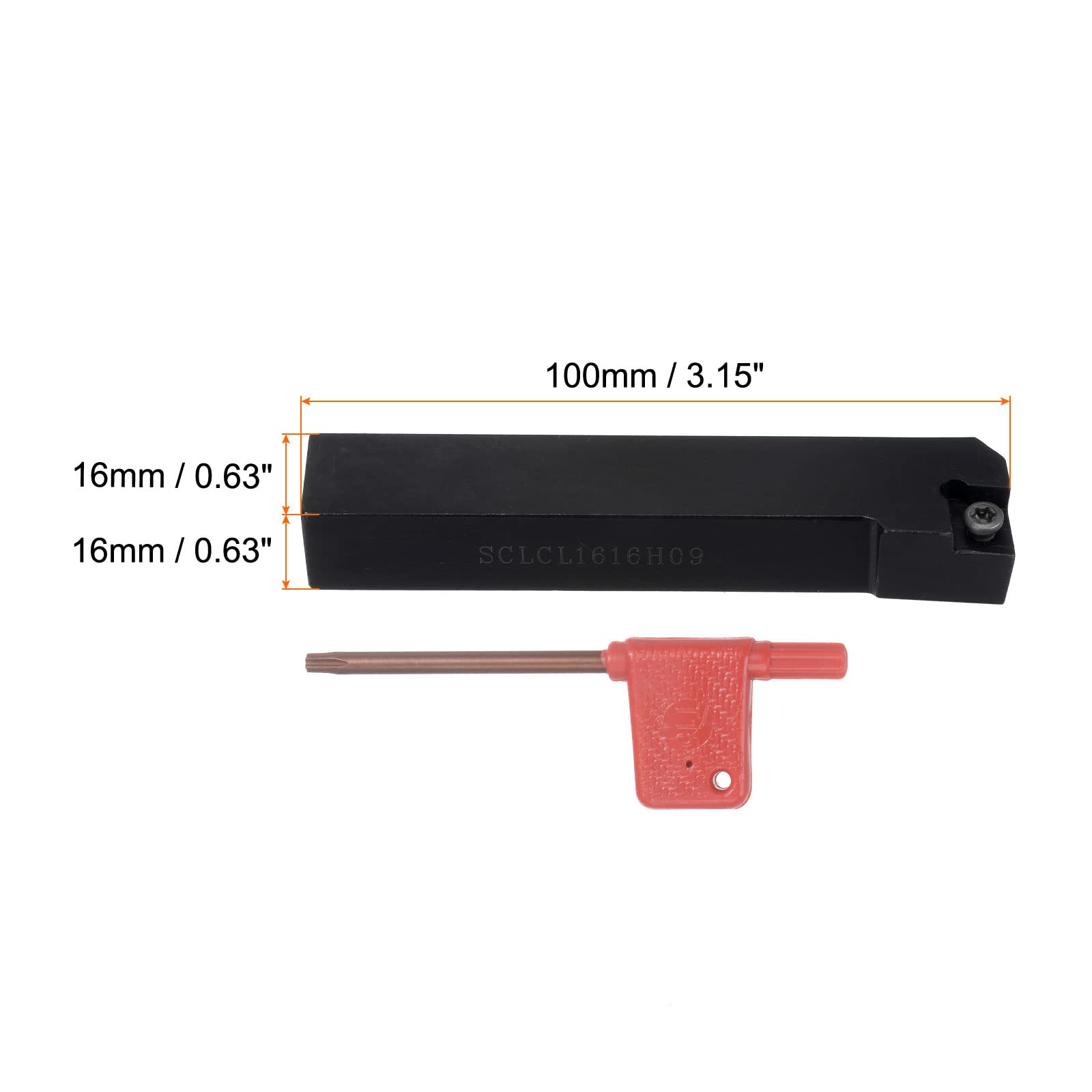 sourcing map Indexable CNC Tour Tournant Instrument Support 95°SCLCL1616H09 5/8 Tige 40Cr Acier Carbure Tournant Instrument Support pour Tournant Rainurage Filetage
