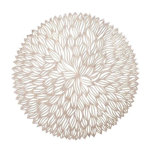Set de table lavable PVC rond fleur 8 pièces antidérapant