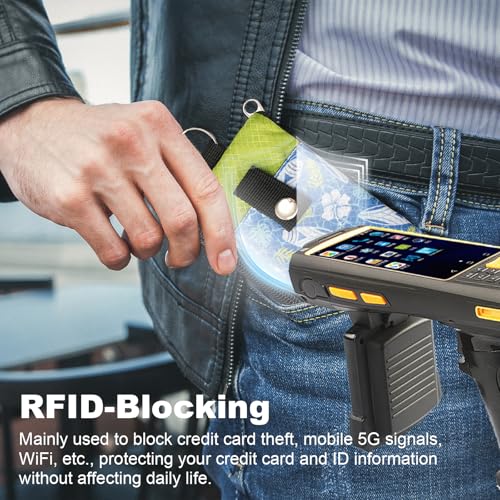 Image of Minimalist RFID Wallet with Lanyard, Multi-functional ID Case with 2 Zipper Pockets and Key Chain for Men and Women, Tactical Badge Pouch Cards Holder, Coin Purse for Travel Sports - Two-Tone