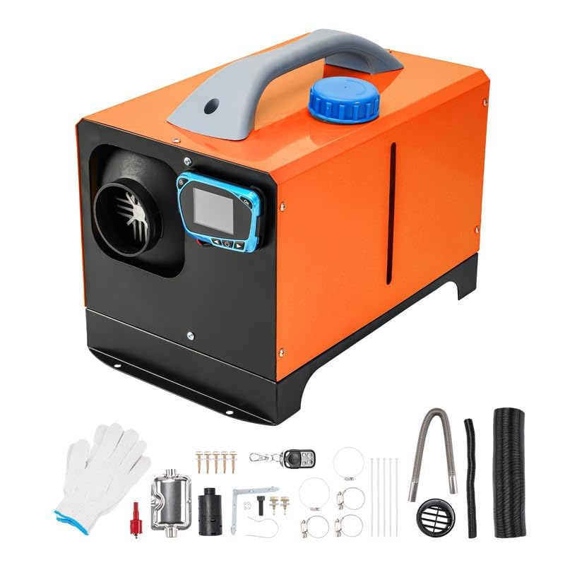 Ogrzewacz Diesel 2KW 12V Ogrzewanie postojowe Diesel, Zdalne sterowanie Ogrzewanie o stałej temperaturze z Tłumikiem Wyświetlacz LCD Ogrzewacz powietrza Diesel do samochodów ciężarowych łodzi autobu