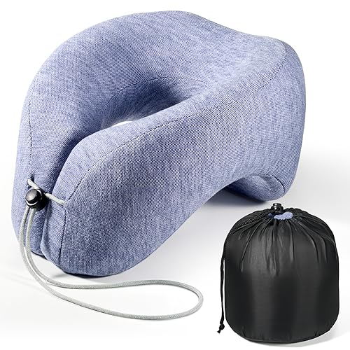eemol Neck Pillows for Traveling, Neck Pillow for airplane pillow 100% Pure Memory Foam Travel Pillow for Flight Headrest Sleep, Travel essentials,Driver Neck Pillow,